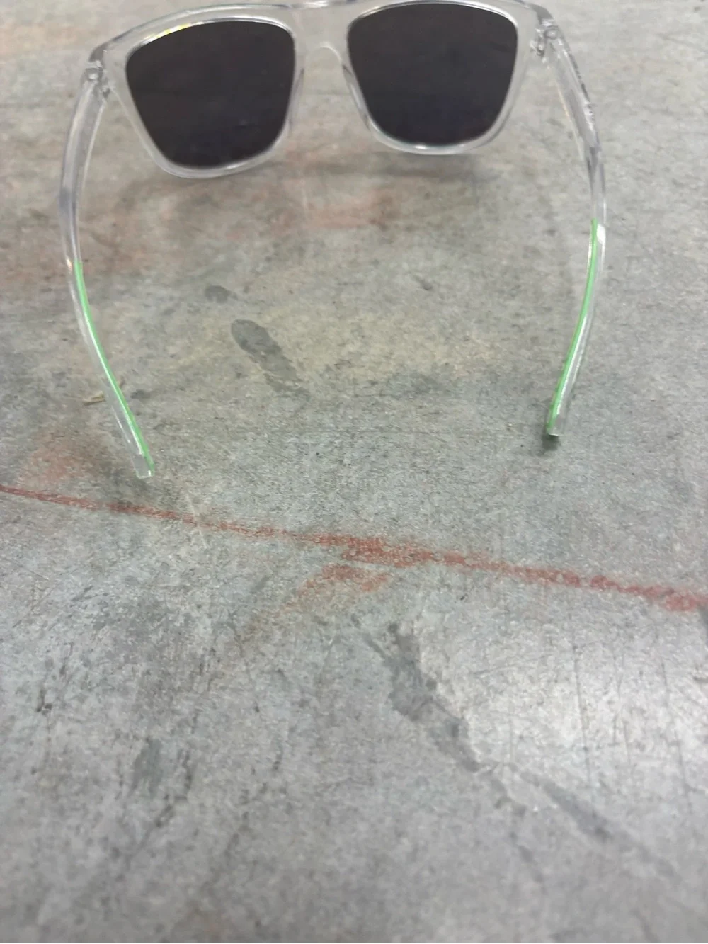 Body Glove J09 Men's Square Sunglasses Clear Frame Green Mirrored UV400 1.00